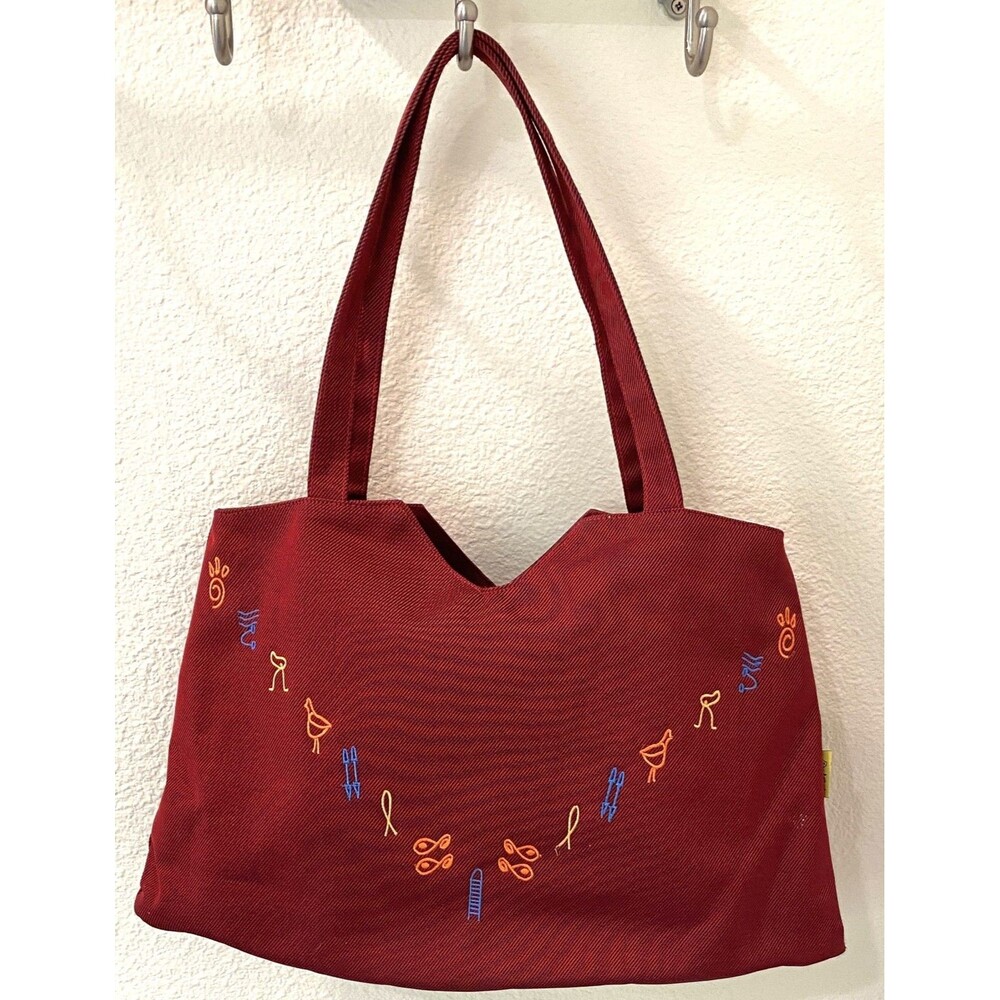 Artisan Ethnic Boho Embroidered Bag  Purse Burgundy - Tribe